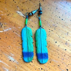 Peacock Feather Earrings 🦚